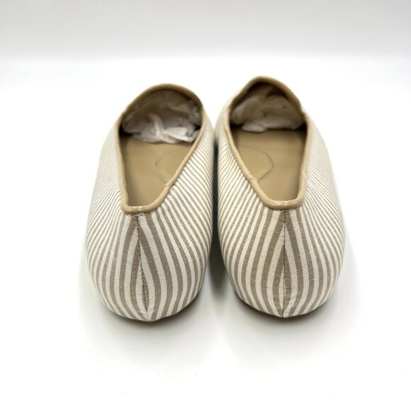 Talbots Womens Size 8 Tan White Beige Stripe Slip On Flats Loafers Shoes - Picture 7 of 12